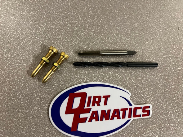 Dirt Fanatics Yamaha Banshee YFZ350 Idle Adjustment Screws x2 w/ Tap & Drill Bit 1987-2006